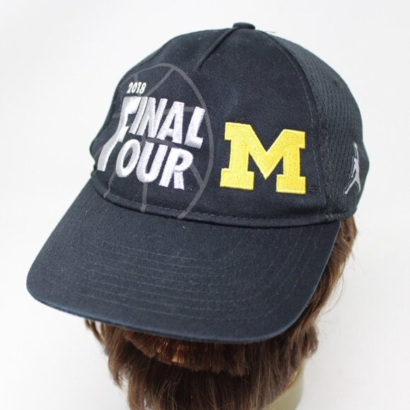 Jordan Michigan Wolverines Hat Adult Strapback Black 2018 Final Four Adjustable - Picture 1 of 15